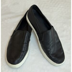 Vince Blair Sneaker Women’s Sz 6.5 Perforated Leather Slip On Shoes Black